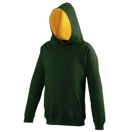 Awdis Just Hoods Kids Varsity Hoodie Forest Green/Gold